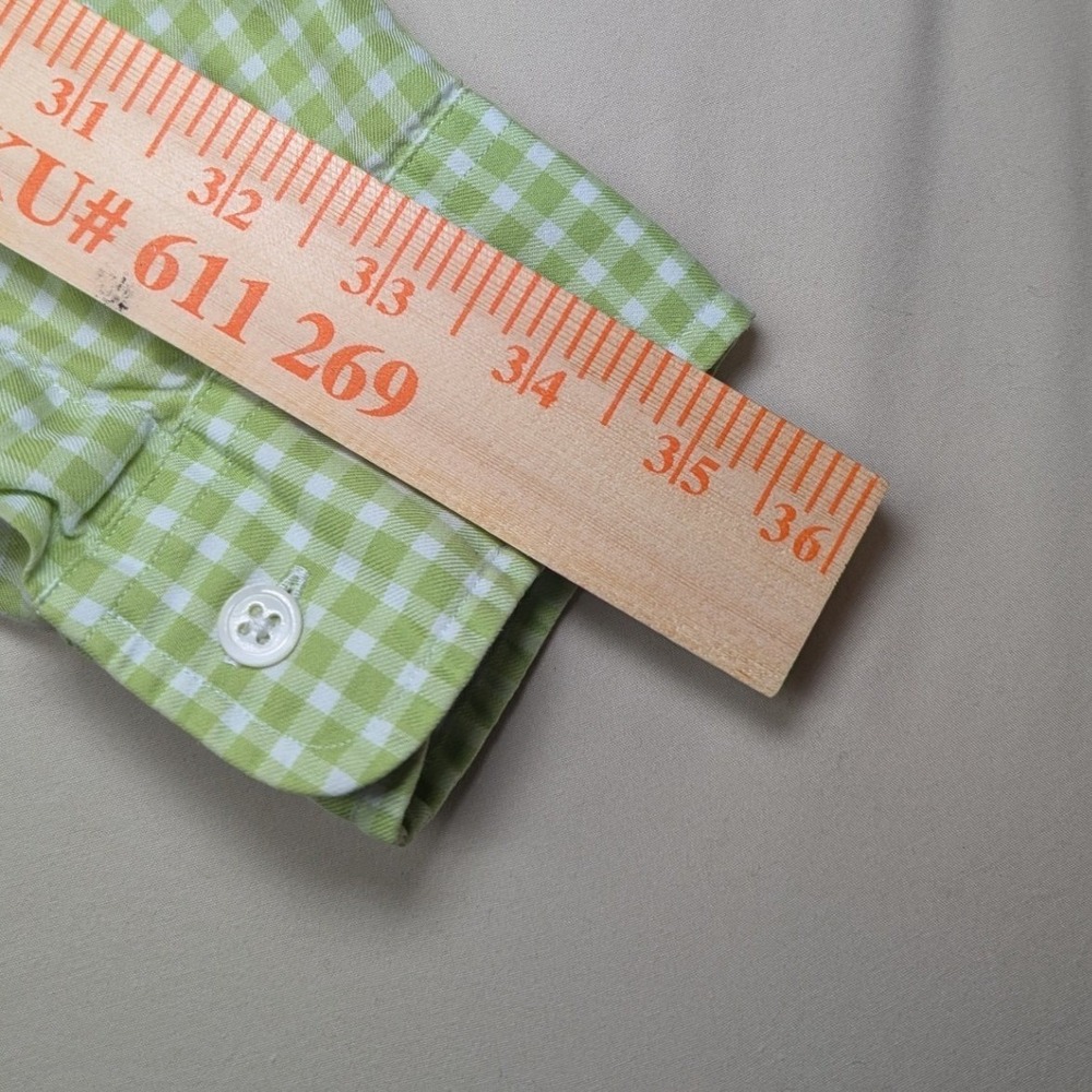 Ralph Lauren Blake Gingham Button Down Shirt Men's Large Green White Long Sleeve - Picture 9 of 10
